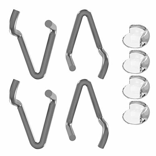 SmartProduct Ersatzhaken verzinkt für Laufgitter 4 Stück - kompatibel mit Geuther Laufstall, Höhenversteller, Bodenträger Haken und 4 x transparente Eckschützer - PVC Möbel