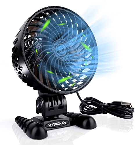 Mini Ventilador USB Silencioso Portatil Ventilador Pequeño Mesa Ventiladores Pequeños Miniventilador Potente Ventilador de Escritorio Ventilador Mesa Oficina USB para Dormitorio Hogar Acampar | Negro