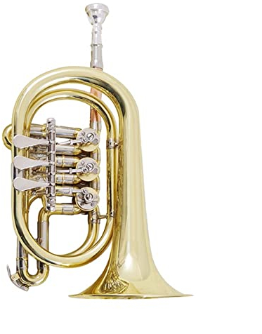Trompeten Flacher Kornet BB-Einstellung Messing Gold Drei-Taste-Drehventil Trompete aus Messing