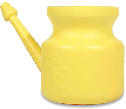 Jal Neti Pot rond pour sinus Capacité d'eau Jaune 400 ml