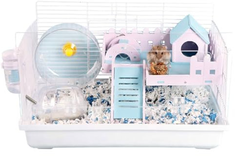 TsoLay Transparenter Hamsterkäfig, Rattenkäfig, komplettes Zubehör, Hamster-Lebensraum, Kleintierkäfig für Frettchen, Ratte, Chinchilla, Kaninchen, Nagetier, Meerschweinchen