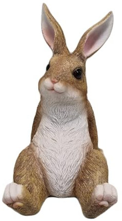 Fachhandel Plus Dekofigur Hase Lars sitzend Tierfigur Feldhase Kaninchen lustige Gartendeko