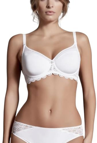 LEPEL 1 Pezzo di Reggiseno Donna Balconcino con Ferretto Coppa Preformata 481 Belseno Soiree Bianco 4C