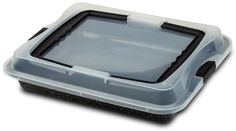 NAVA Tostador rectangular con tapa Nature con revestimiento de piedra antiadherente, longitud 40 cm, ancho 32,5 cm