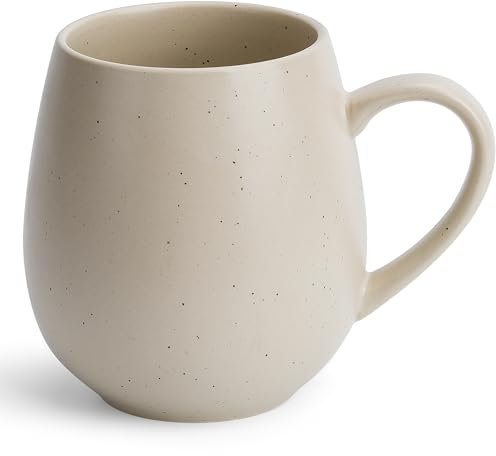 Happy Lemuro Grande tazza da tè – Tazza da caffè in ceramica – Tazza da tè XL con manico – Taza para Te – Tazza da tè – Regali per gli amanti del tè (grigio caldo)