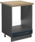 Vicco Herdumbauschrank Fame-Line, Dunkelblau Hochglanz/Anthrazit, 60 cm, AP Eiche