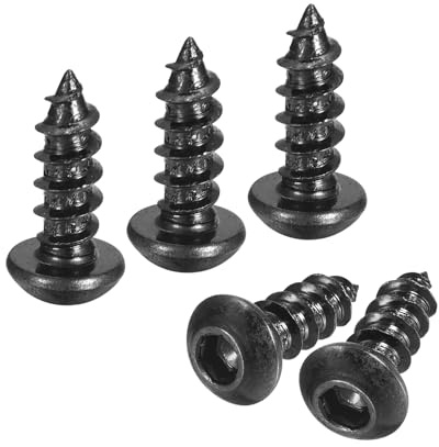 QUARKZMAN 25Pcs Vis Autotaraudeuses à Six Pans Creux, M6 x 16mm Vis Autoperceuse à Tête Hexagonale Creuse en Acier au Carbone Vis à Bois