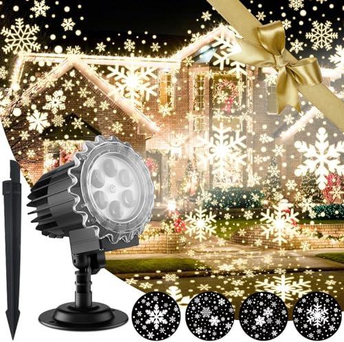Luci del proiettore di fiocchi di neve di Natale, lampada di illuminazione a LED per proiezione di nevicate per interni ed esterni, spettacolo di luci di neve impermeabile per Halloween/Natale/Festa