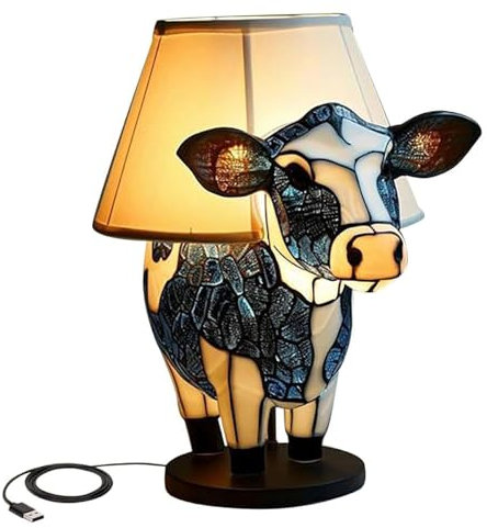 Hperu Lampe de Vache Animale pour Chambre à Coucher et Chevet - Lampe de Nuit