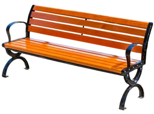 ENWYTE Gartenbank Aluminium Wetterfest Holz/Kunststoff 3 Sitzer Holzbank mit Armlehnen Rückenlehne 120/150x50x76cm Parkbank für Balkon Terrasse Garten(150cm)