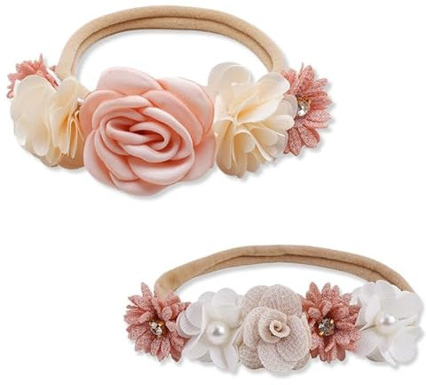 2 pezzi di cerchietti per capelli per neonata, cerchietti per capelli per neonati, cerchietti per capelli con fiori per neonati