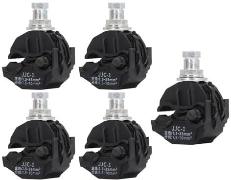 Culnflun Connecteur de perçage d'isolation, 5 jeux de pinces sans pelage, Isolateurs de câbles haute et basse tension à finition étamée, connecteurs de perçage electrique aérien d'isolation (JJC-3)