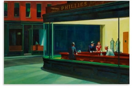 HAJIDEMA Edward Hopper Kunstposter Nighthawks Kunstdruck, Wandfoto, Farbe, hängendes Bild, Familienschlafzimmer, Dekoration, 40 x 60 cm