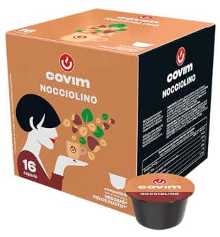 Covim Caffè - Capsule per Bevanda al Gusto di Cappuccino e Nocciola, Preparato Solubile, 48 Capsule Monodose (3x16 pz), Compatibili con Nescafé Dolce Gusto, Gusto Cremoso, Senza Glutine
