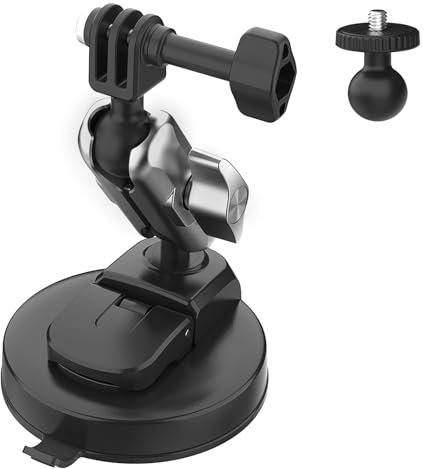 NEOSOU Soporte de coche para GoPro, ventosa de metal para ventana exterior, soporte de fijación interior para DJI Action Osmo Pocket Insta360, accesorios