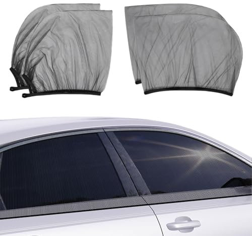 4 Stück Auto Verdunkelung Fenster Sonnenschutz Auto Seitenscheibe Autoscheiben Verdunkelung Je 2 Stück für Front- und Heckscheibe mit UV Schutz für Auto,LKW,SUV