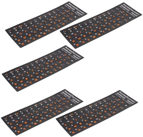 GALPADA 5 Sheets Russian Keyboard Stickers Matte Finish Replacement Labels for Effortless Typing Compatibility for All Devices Durable Fade Resistant for Learning Russian Language