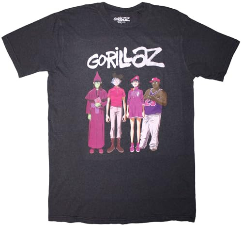 Rock Off Officially Licensed Products Gorillaz Cracker Island Standing Group T Shirt XL Black