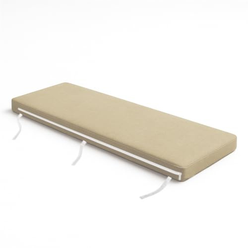 Coussin de banc 220 × 25 × 3 cm – Coussin d'assise pour ensemble de tente à bière Oktoberfest et banc de jardin | Résistant aux intempéries et imperméable | Coussin d'assise avec bandes de fixation |