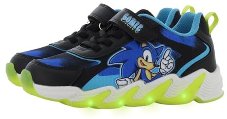 Leomil Sonic Turnschuhe Jungen, Schuhe Kinder mit LED 29, Schwarz