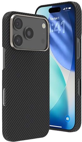 Schutzhülle für iPhone 17 Air, kompatibel mit MagSafe, Aramidgewebe, ultradünne Hülle mit hüllenloser Haptik, Karbonfaser-Textur-Design, Schwarz