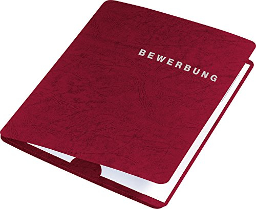 RNK 2939-2 Bewerbungsmappe mit PrägungBEWERBUNG, Karton mit Lederstruktur, rot