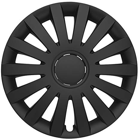 Albrecht 15 Zoll Radkappen schwarz matt für Stahlfelgen - Wind Radzierblenden aus hochwertigem Kunststoff - Langlebige Radblenden in originaler Albrecht Verpackung - Made in EU