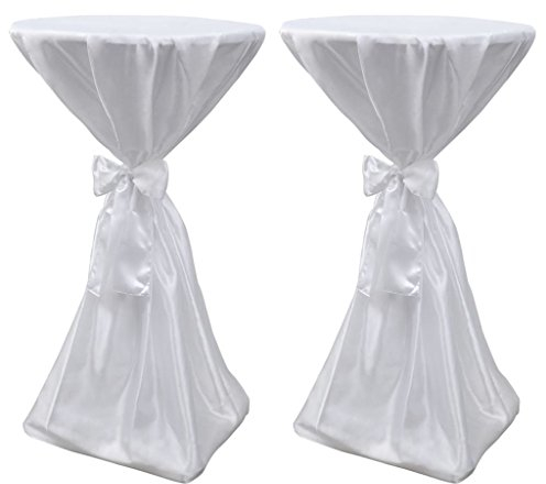 vidaXL 2X Stehtischhussen Husse Stehtische Bistrotische Stehtischhusse weiß 70cm