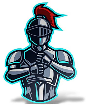 erreinge Aufkleber Mittelalterliche Ritter-Rüstungs-Shaped Adhesive PVC für Abziehbild Tapete Auto Moto Helm Camper Laptop - 10 cm