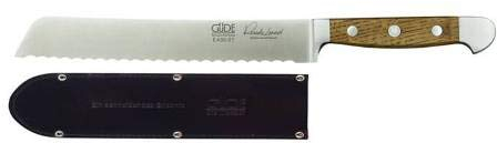 Güde Messer, Brotmesser, Walnuss 21 cm & gratis Lederscheide
