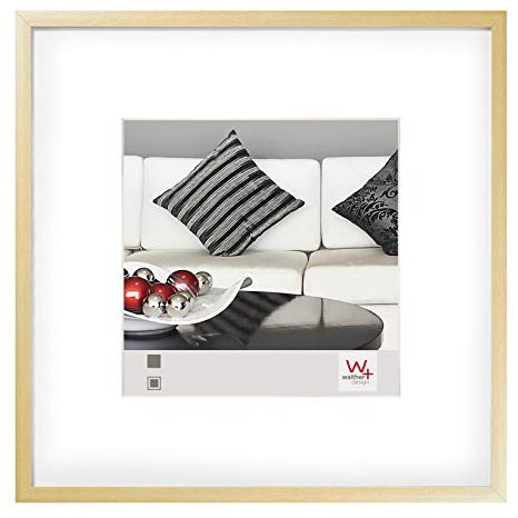 walther design Bilderrahmen gold 40 x 40 cm Aluminium mit Passepartout, Chair Alurahmen AJ440G
