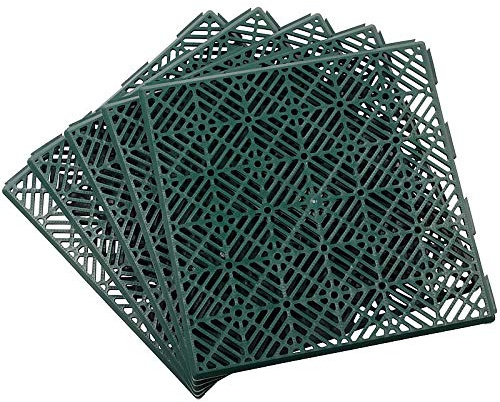 Garden Mile Piastrelle per Decking ad Incastro Heavy Duty Pavimentazione da Giardino Tappetini da Gioco per Esterni Piastrelle per Patio Antiscivolo Griglie per Vialetto Tavole per Decking in Plastica