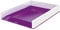 Leitz Briefkorb A4, 4er Pack, Zweifarbiges Design, Weiß/Violett, Duo Colour, WOW, 53611062