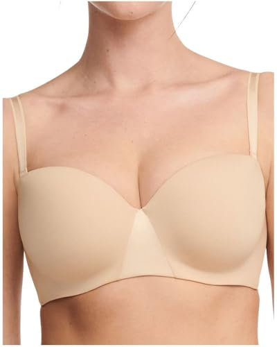 Chantelle ESSENTIALL, Reggiseno Bandeau Spalline Amovibili, Intimo Invisibile Donna, Beige Dore Light, 4D