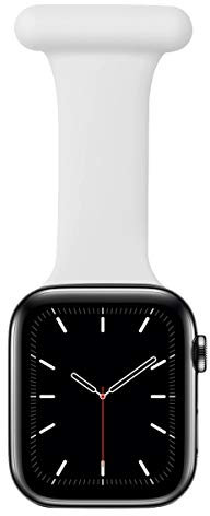 Krankenschwester-Uhrenarmband, kompatibel mit Apple Watch Fob 38 mm 40 mm, Krankenschwesteruhr mit Ansteckbrosche, weiches Silikon-Ersatzband für iWatch Serie 6/SE/5/4/3/2/1