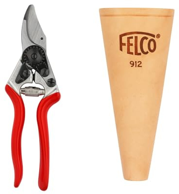 FELCO 6 Forbici da Potatura Professionali Compatte Bypass 20 mm per Mano Destra con Fodero Rinforzato FELCO 912