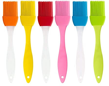 Pinceau Patisserie,6 PCS Brosse à Pâtisserie Pinceau de Cuisine en Silicone Ensemble de Brosses de Cuisson Outil de Cuisson pour Griller Pâtisserie Cuisson Barbecue BBQ