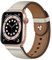 OUHENG Compatible avec les bracelets Apple Watch 49 mm, 45 mm, 44 mm, 42 mm, 41 mm, 40 mm, 38 mm, bracelets en cuir véritable pour iWatch Ultra 2/1 SE2 SE Series 9 8 7 6 5 4 3 2 1 (beige/or rose, 49