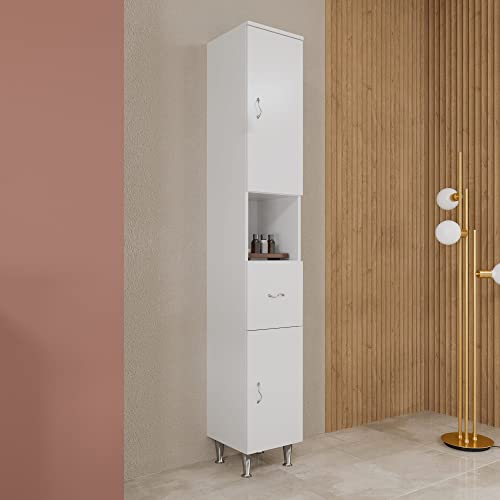 Kiamami Valentina Colonne de Salle de Bain sur Pied Blanc Brillant h 198 cm | Easy