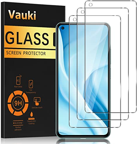 Vauki Lot de 3,Verre Trempé pour Xiaomi Mi 11 Lite/Mi 11 Lite 5G Vitre Protection Écran,Film HD Dureté 9H Glass Ultra Résistant Anti Rayures avec Haute Transparence à 99% Sans Bulles 6,55