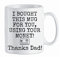 eBoutik - Father's Novelty Joke Gift Tea Cup - Funny Ceramic Coffee Mug for Fathers – Unique, Sarcastic, Fun, Present Idea for Bank of Dad – I Bought This Using Your Money