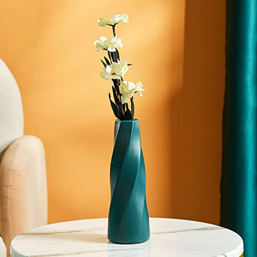 Schlüsselanhänger Pot Imitation Decor Flower Home Plastic Vase Pattern Flower Nordic Ornament Ceramic Desktop Ornament Anime Schreibtisch (Blue, One Size)