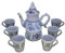 Set teiera marocchina in ceramica dipinta a mano