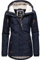 Ragwear Damen warme Winterjacke kurz mit Kapuze Monade Intl Navy22 Gr. M