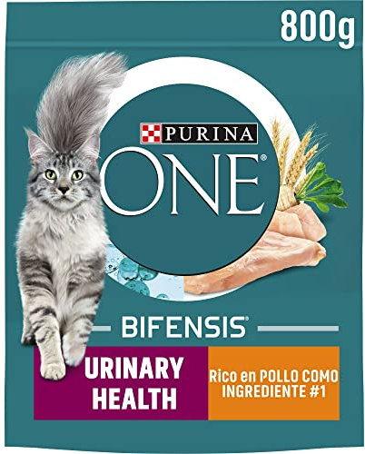 PURINA ONE Bifensis Comida Pienso para gato Adulto Cuidado Tracto Urinario, 8 bolsas de 800g