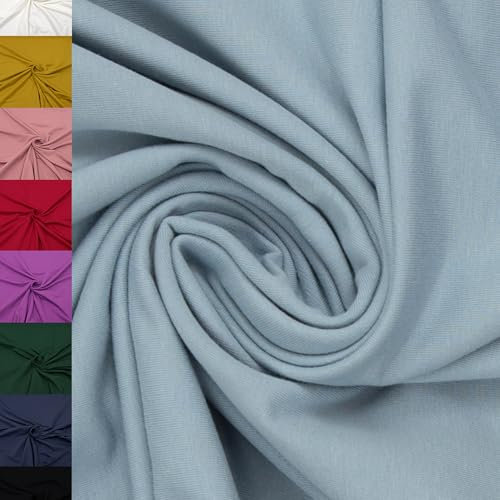 MAGAM-Stoffe Theo French Terry uni Sweat Stoff Oeko-Tex Meterware 50cm (21. Altblau)