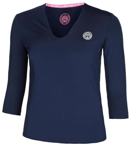 BIDI BADU Damen Crew V-Neck Longsleeve - Dark Blue, Größe:XS