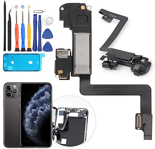 YWLRONG iPhone 11 Pro Ohrhörer Lautsprecher Ersatz, Flexkabel, Näherungssensor, Montage mit Werkzeugen