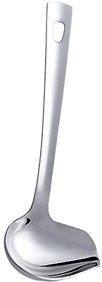 Folpus Sauce Ladle Soup Ladle with Pouring Spout,Kitchen Utensil, Mirror Polish, Stainless Steel Drizzle Spoon for Gravies, Sauces, Chocolates, Argent