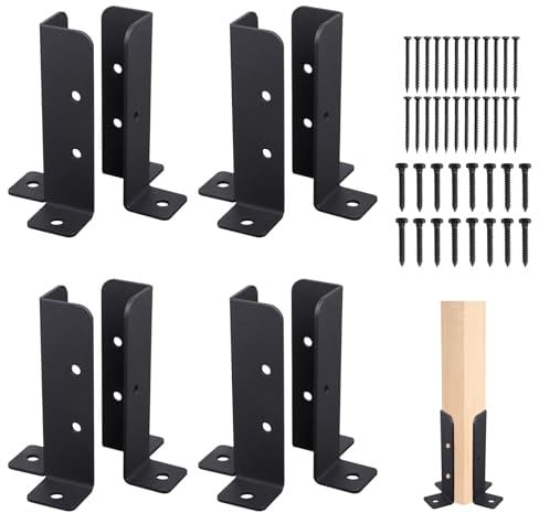 8 PCS di spessore solido del palo della piattaforma di supporto del piatto di base di Pergola Staffe di recinzione Kit per il supporto della cassetta postale pali quadrati in legno